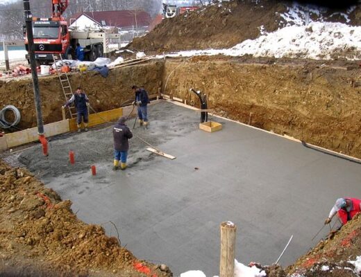 Concrete being poured