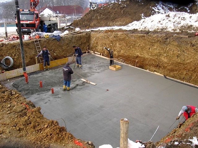 Concrete being poured