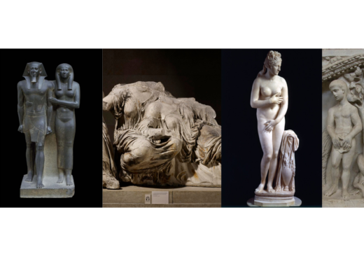Collage of 5 statues featured in Women Uncovered